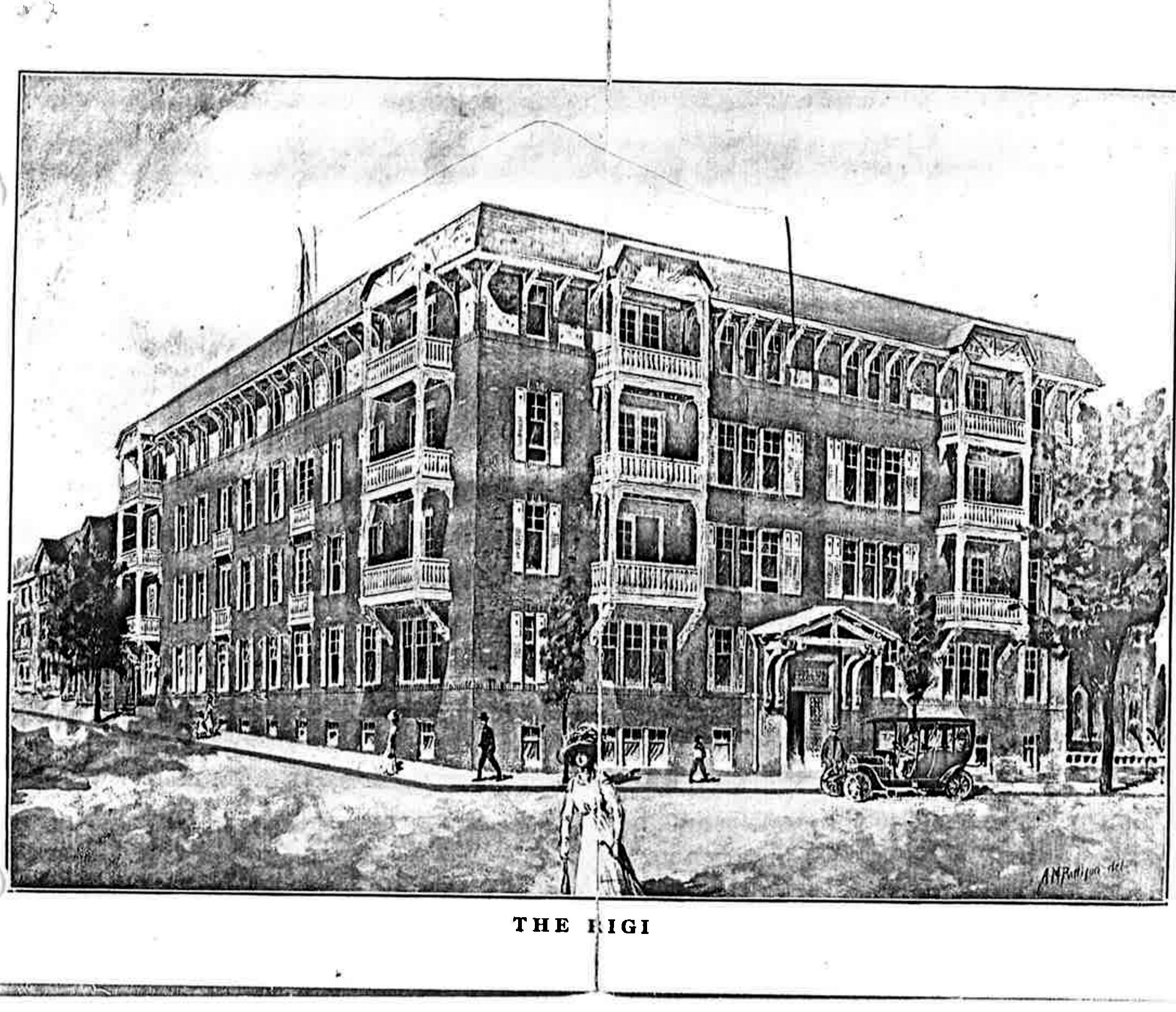 Original 1911 architectural rendering of The Rigi